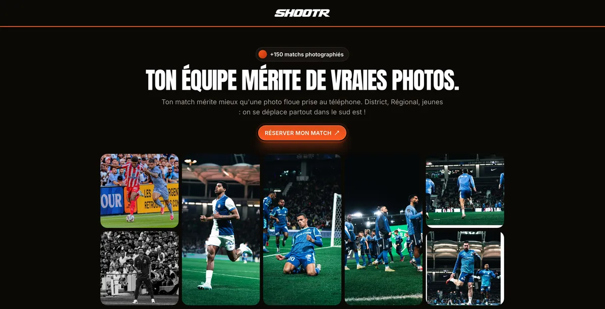 Site de SHOOTR, réalisé par Scalyx